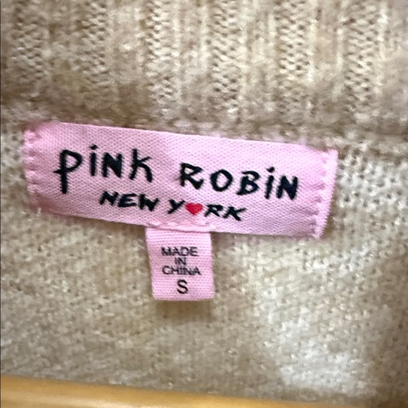 Beige Floral Zip-Up Sweater - Picture 2 of 6